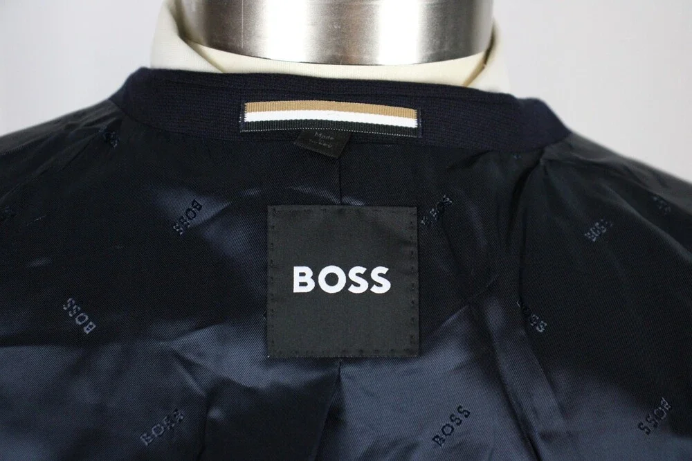 Hugo Boss Hutson Sport Coat 42 R Mens Regular Fit Dark Blue Stretch Wool Blazer
